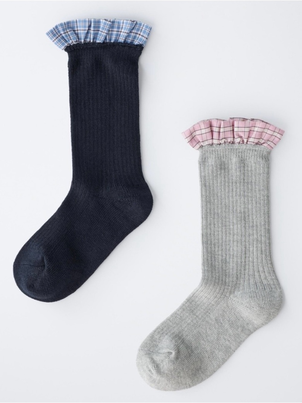 2 Pack x ZARA Kids Baby Toddler Girl Socks with Ruffle NWT Sz 1-2 Y